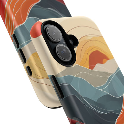 Harmonic Flow of Lines and Color iPhone 16 | Tough+ Phone Case