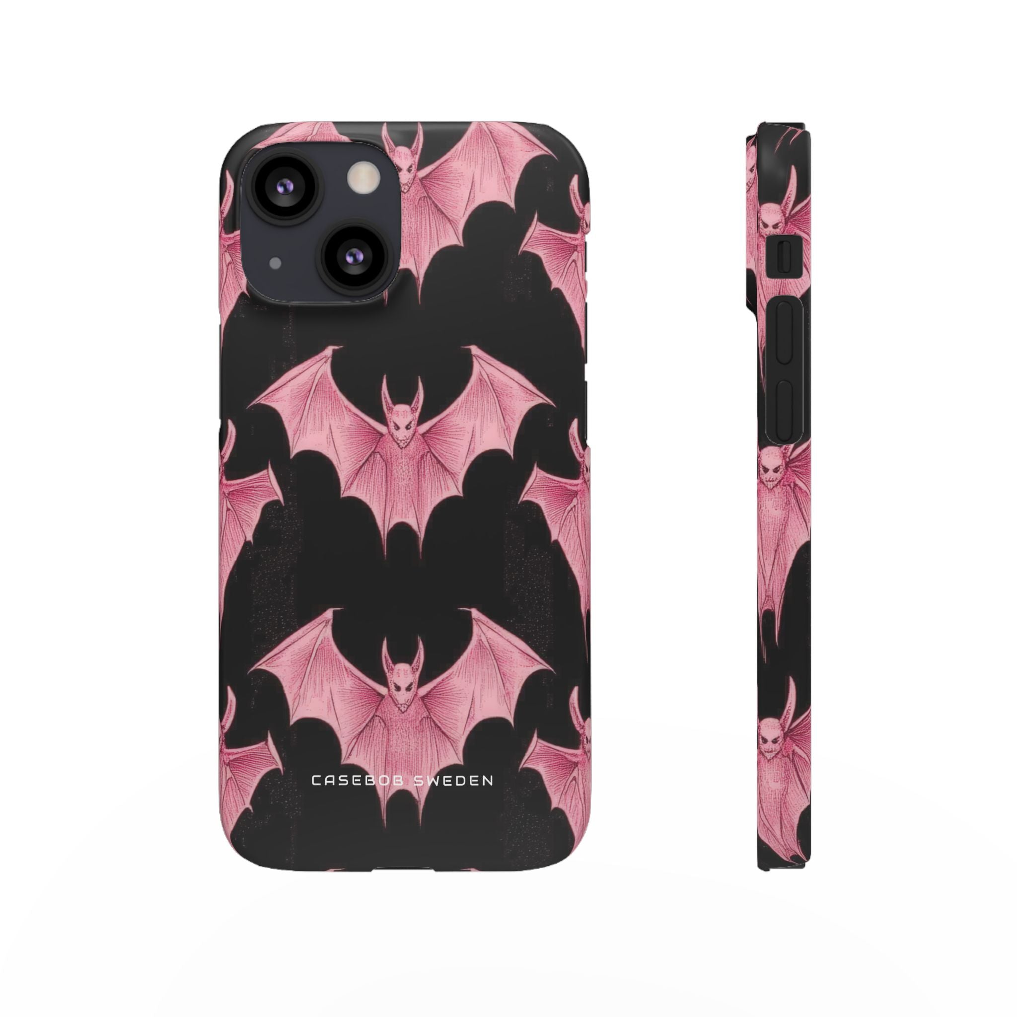 Gothic Pink Bats Aflame iPhone 13 - Slim Phone Case