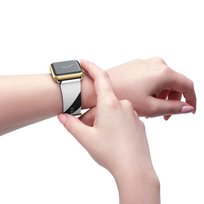 Diagonal Stripes BlackWhite - Watch Band