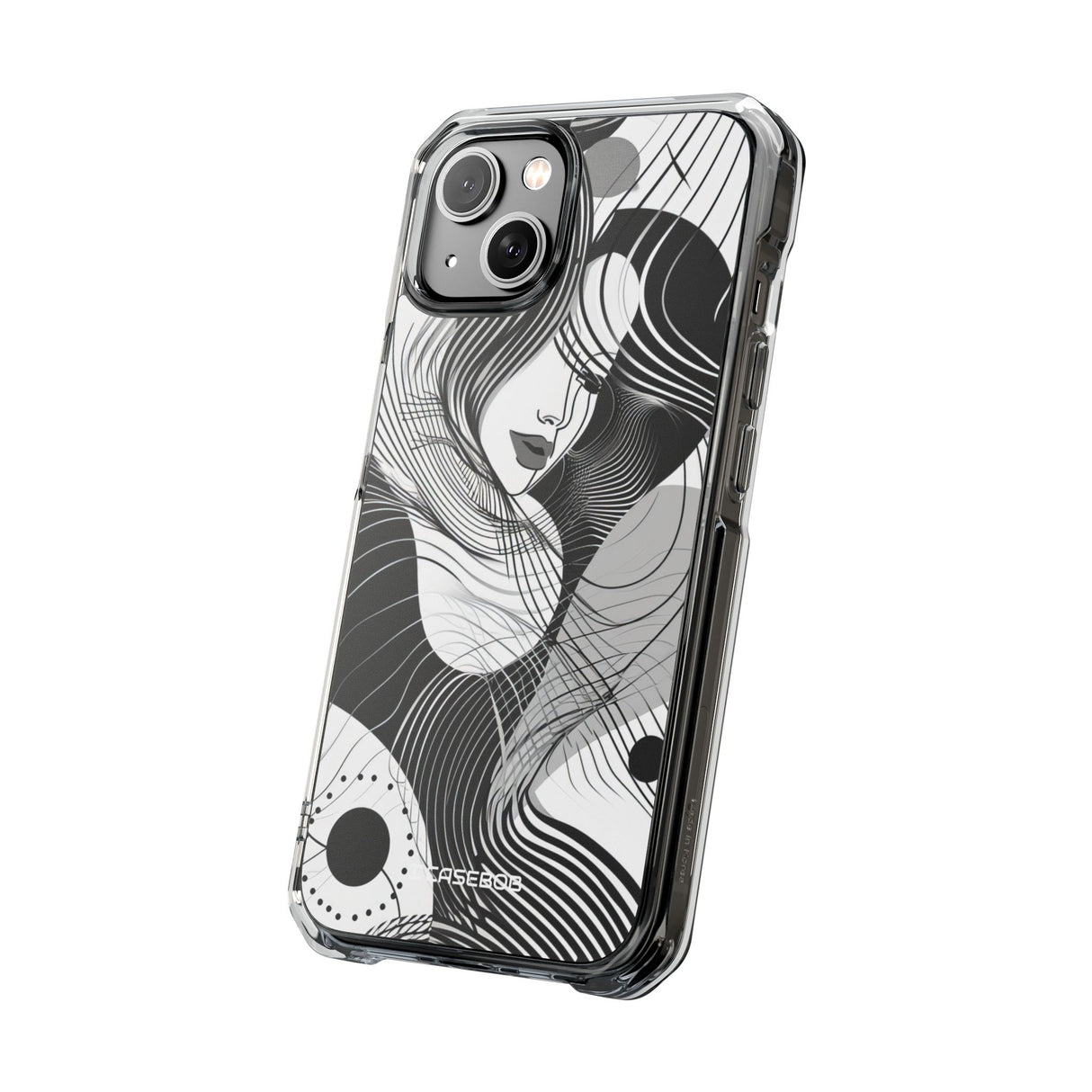 Fluid Noir Rhythm - Phone Case for iPhone (Clear Impact - Magnetic)