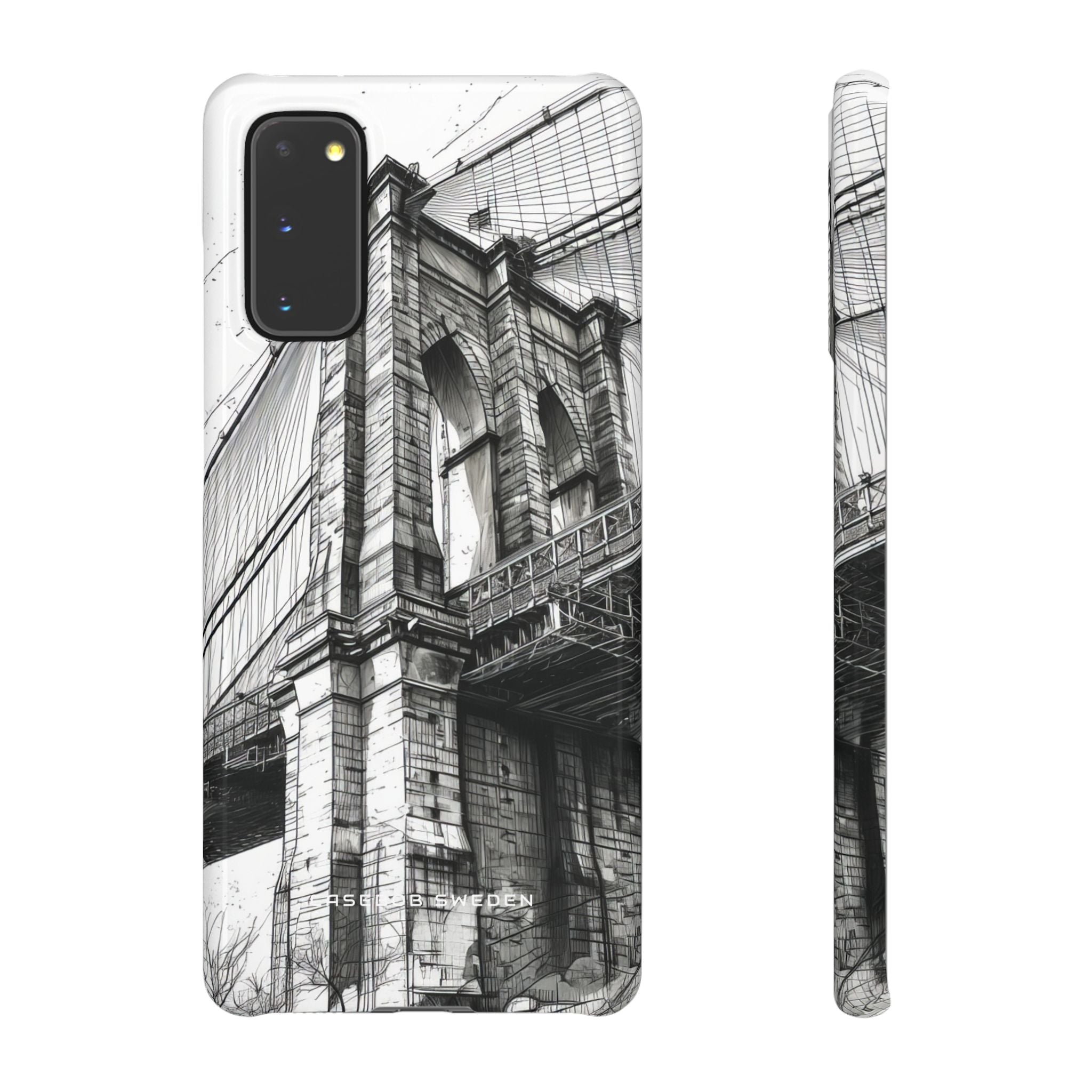 Suspension Bridge Line Art Illustration Samsung S20 - Slim Phone Case