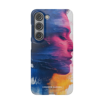 Blue Magenta Portrait - Slim Samsung S23 Phone Case