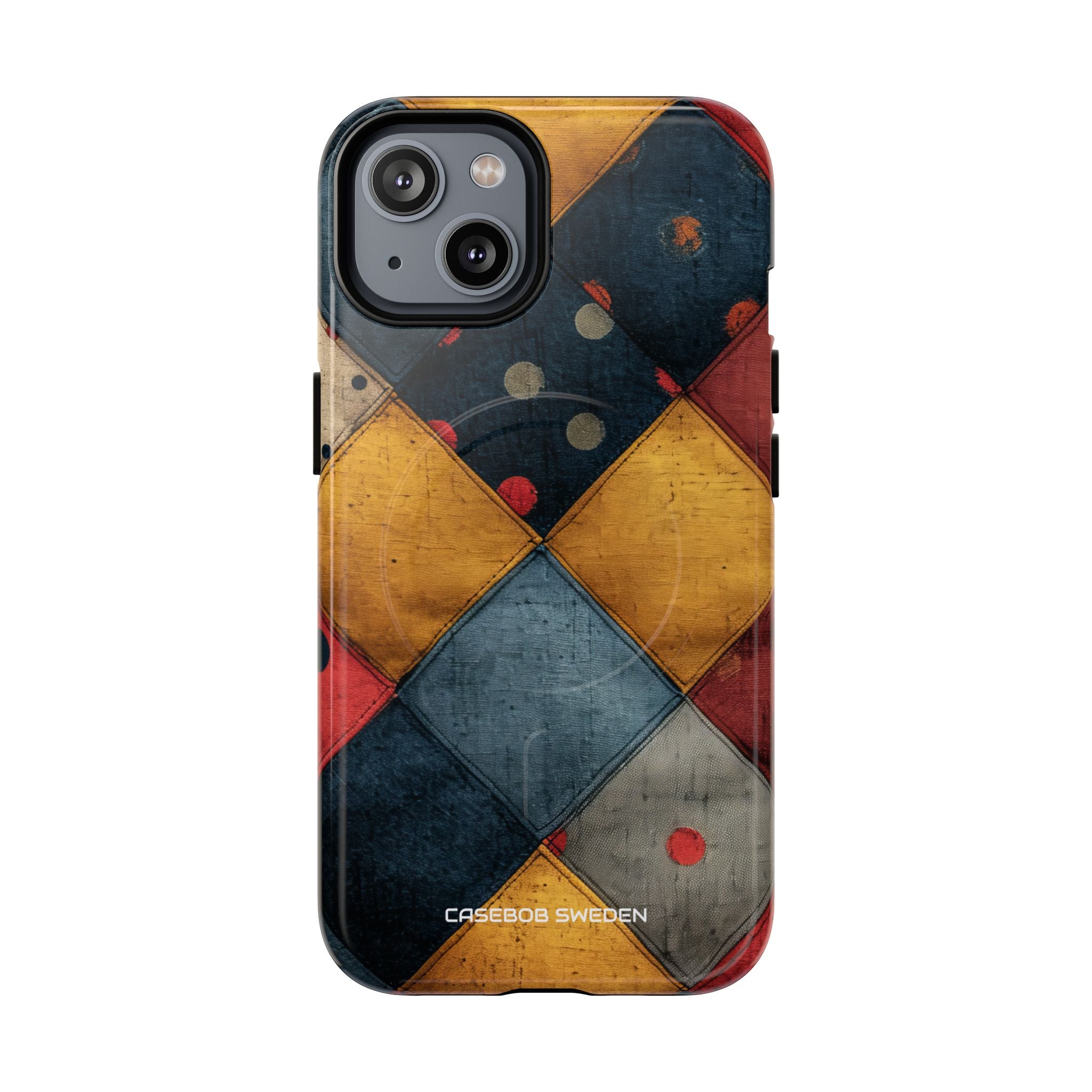 Blue Red Patchwork - Tough+ iPhone 14 Phone Case