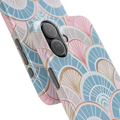 Art Deco Pastel Fan Pattern - Slim iPhone 16 Phone Case