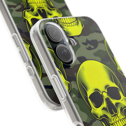 Neon Skull Camo iPhone 16 Case - Soft