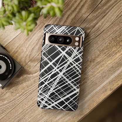 White Line Elegance - Protective Phone Case