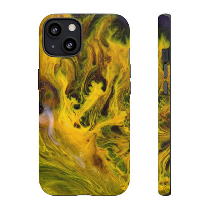 CASEBOB Phone Case iPhone 13 / Matte Yellow Liquid Ink Art iPhone Case (Protective)