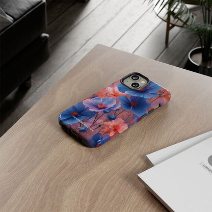 Harmonious Blooming Blues and Pinks iPhone 14 - Tough Phone Case