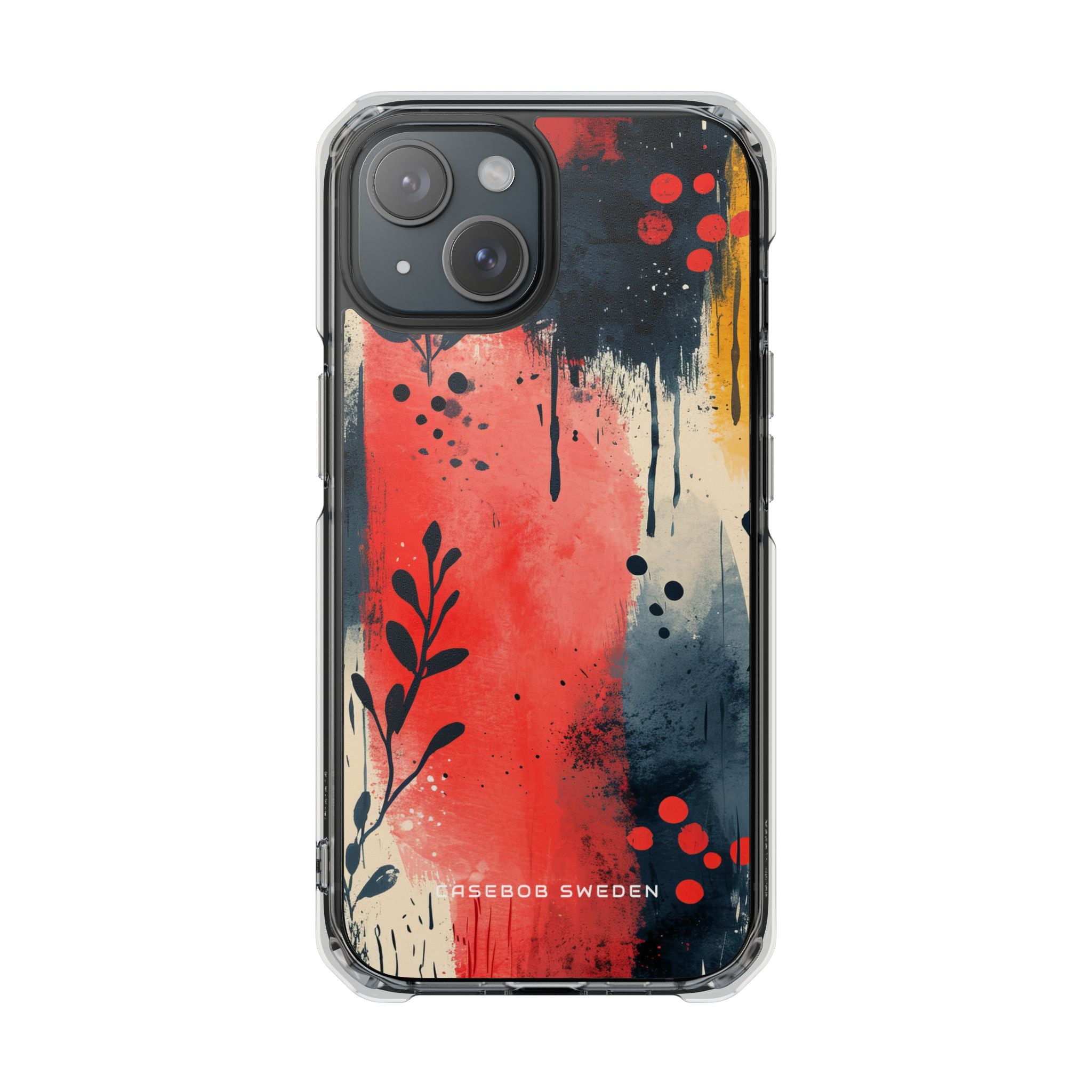 Vibrant Floral Energy iPhone 15 - Transparente, stoßfeste Handyhülle