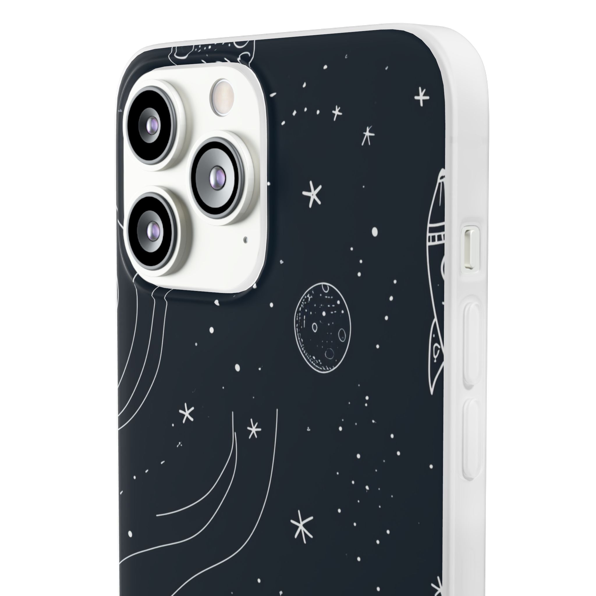 Cosmic Doodle Adventure | Flexible Phone Case for iPhone