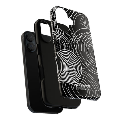 Monochrome Spiral Curves iPhone 16 - Tough+