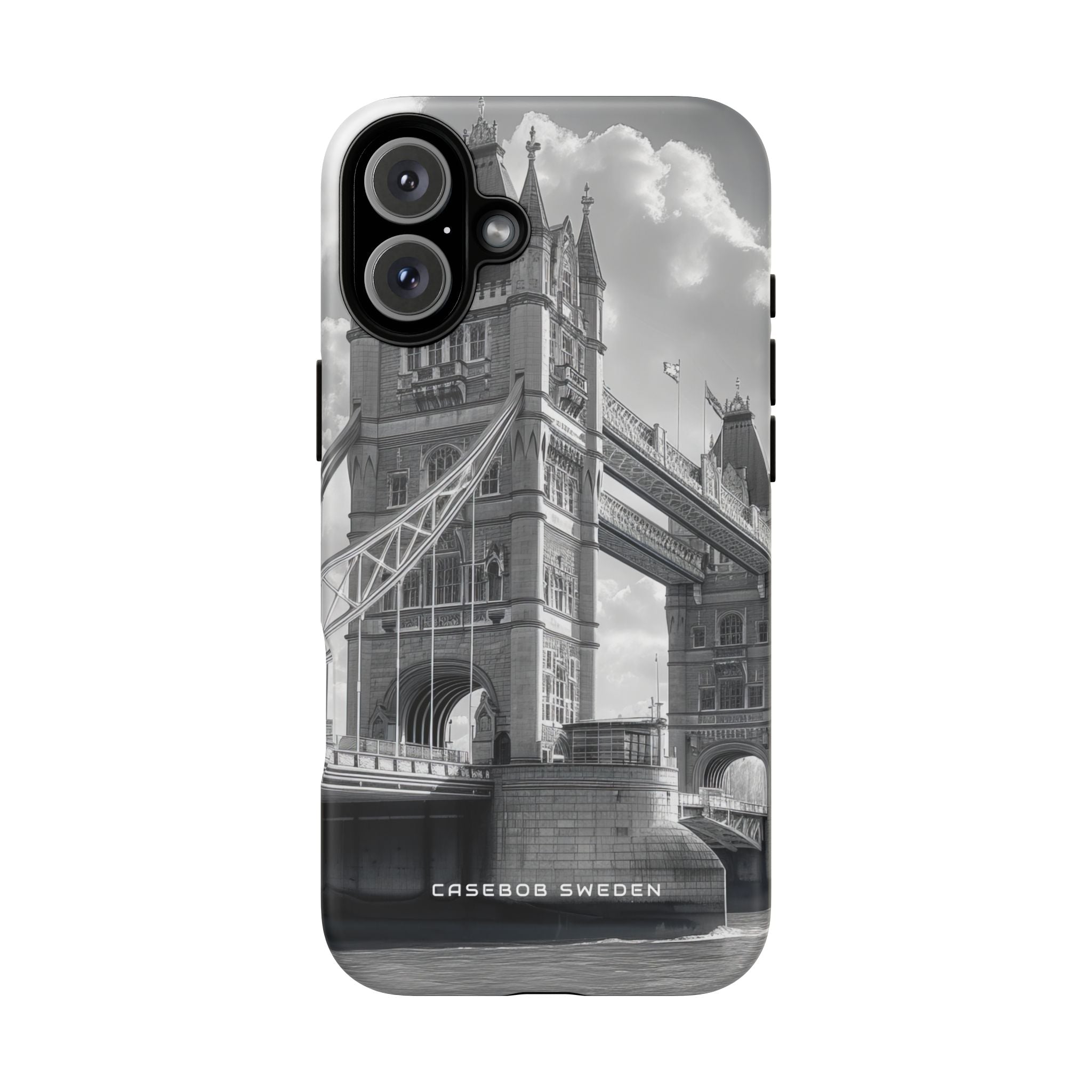 Tower Bridge Monochrome Architecture Study iPhone 16 - Tough Phone Case