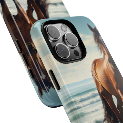 Horse Gallops Shoreline - iPhone Case