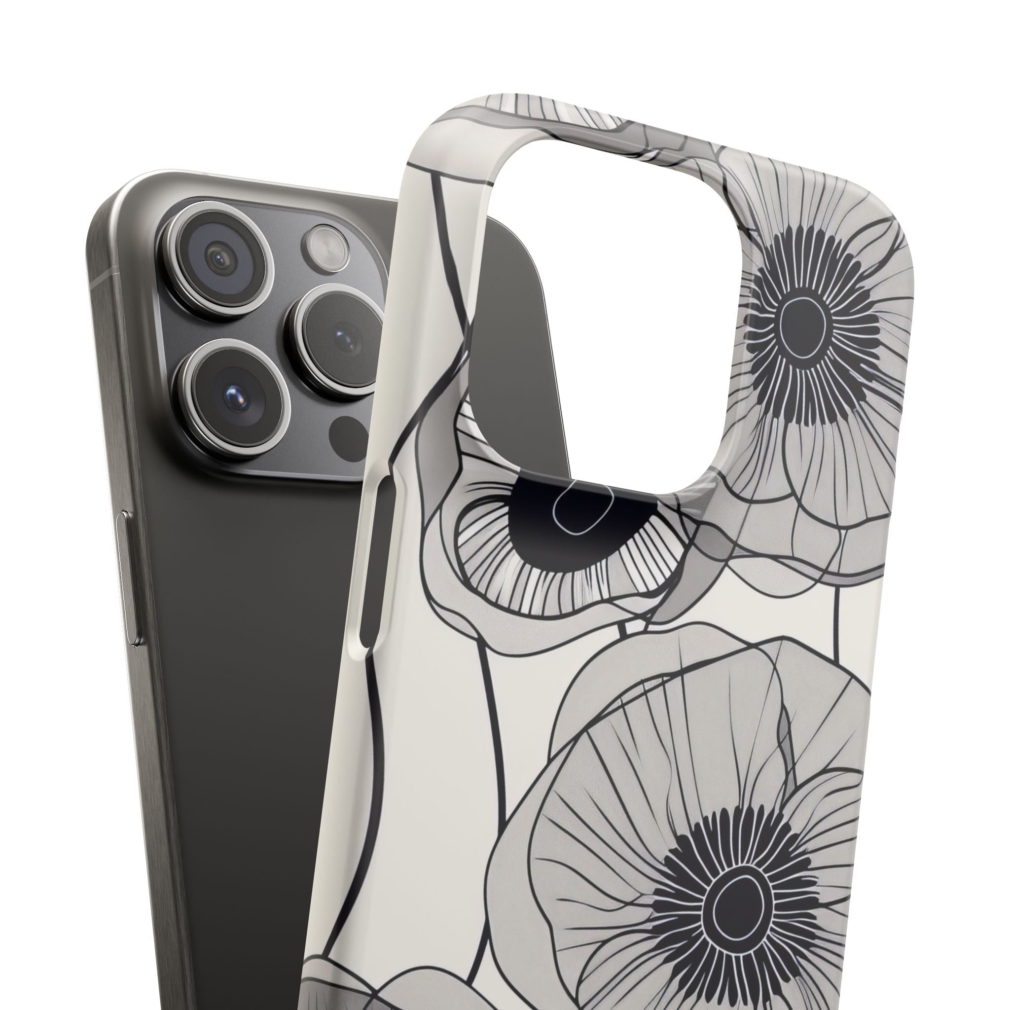 Modern Minimalist Flowers iPhone 15 - Slim Phone Case