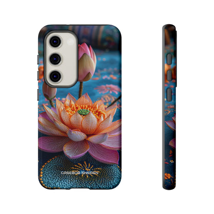 Vibrant Lotus Embroidery - Tough Samsung S23 Phone Case