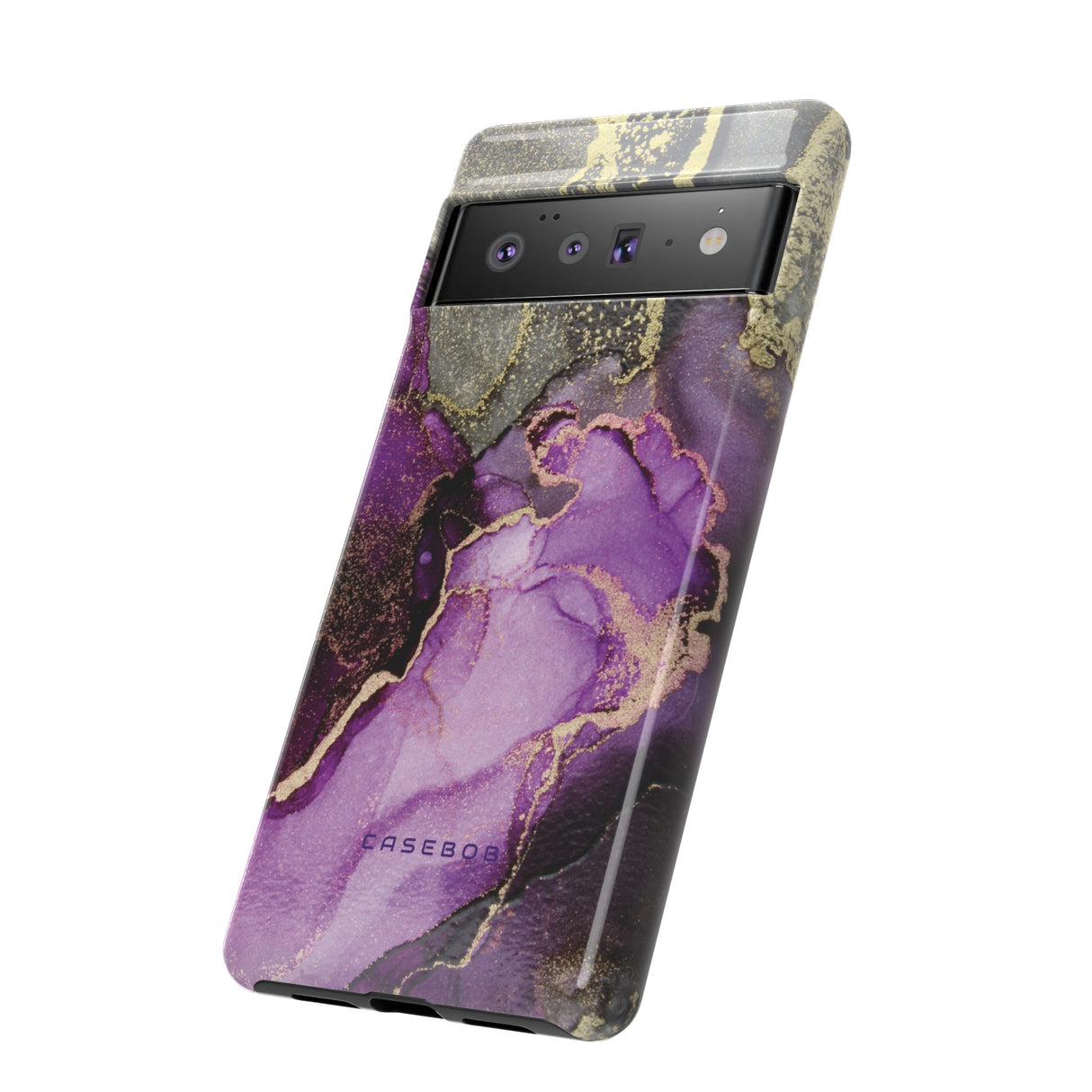 Purple Marble & Gold Phone - Protective Phone Case