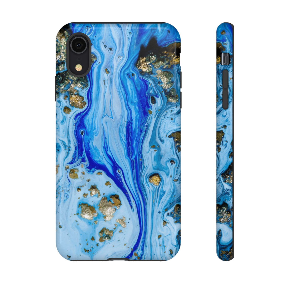 Blue Ice Ink Art iPhone Case (Protective) iPhone XR Glossy Phone Case