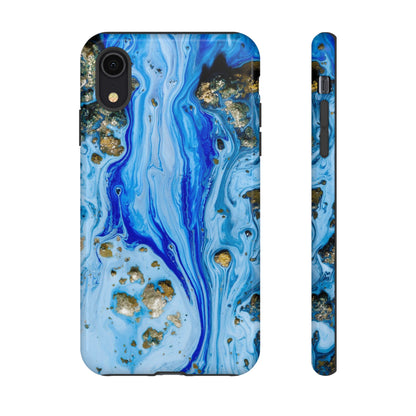 Blue Ice Ink Art iPhone Case (Protective) iPhone XR Glossy Phone Case