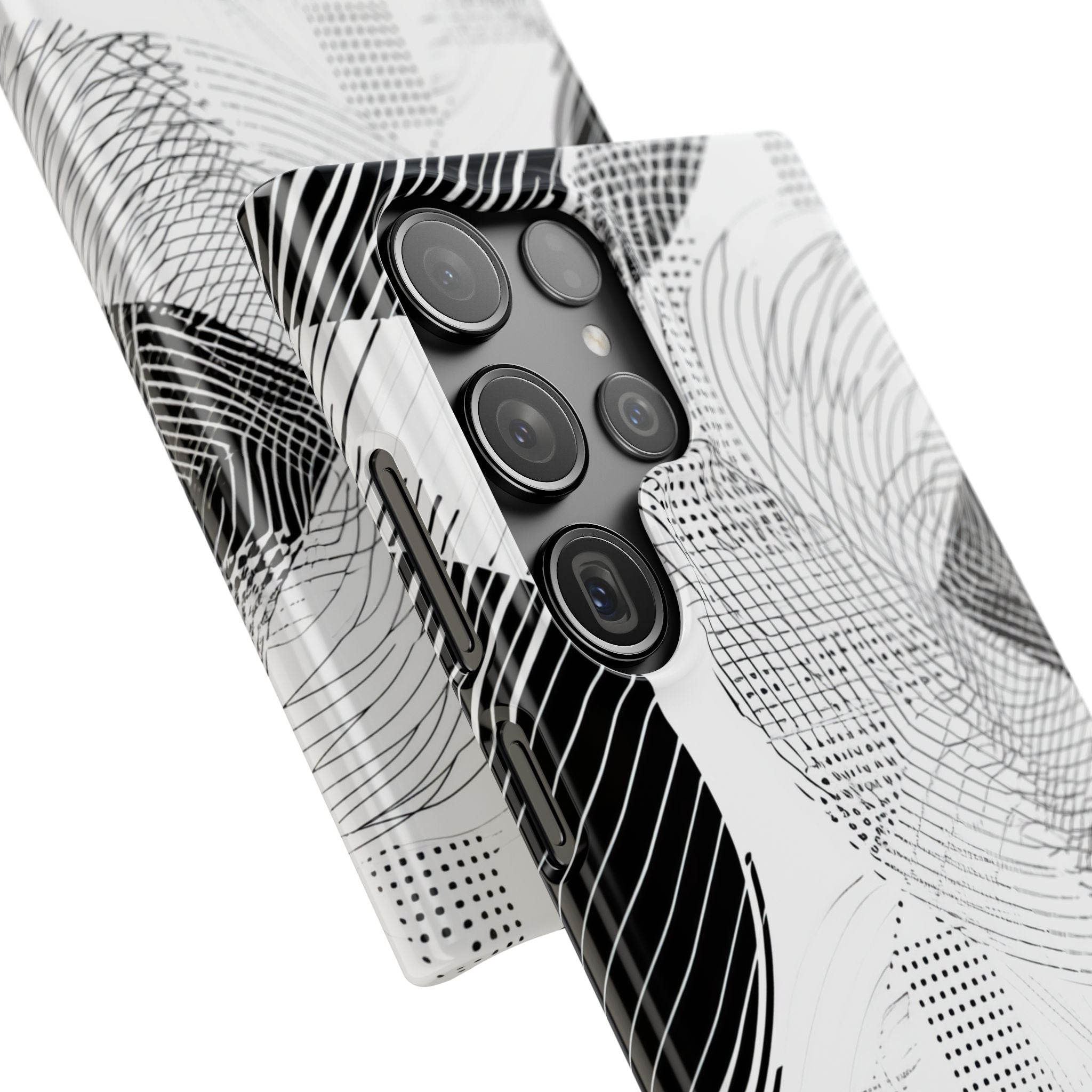 Geometric Monochrome Flow Samsung S23 - Slim Phone Case