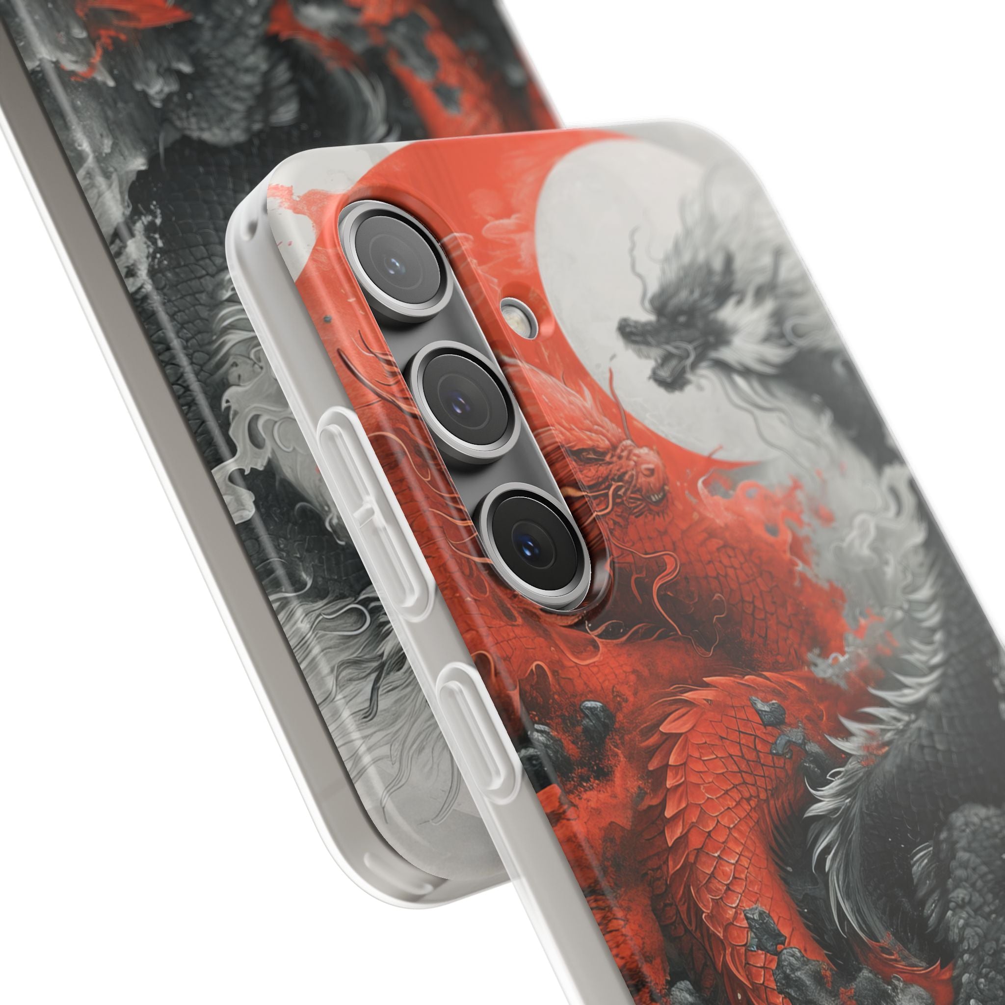 Twin Dragons Crimson Samsung S24 Plus Case - Soft