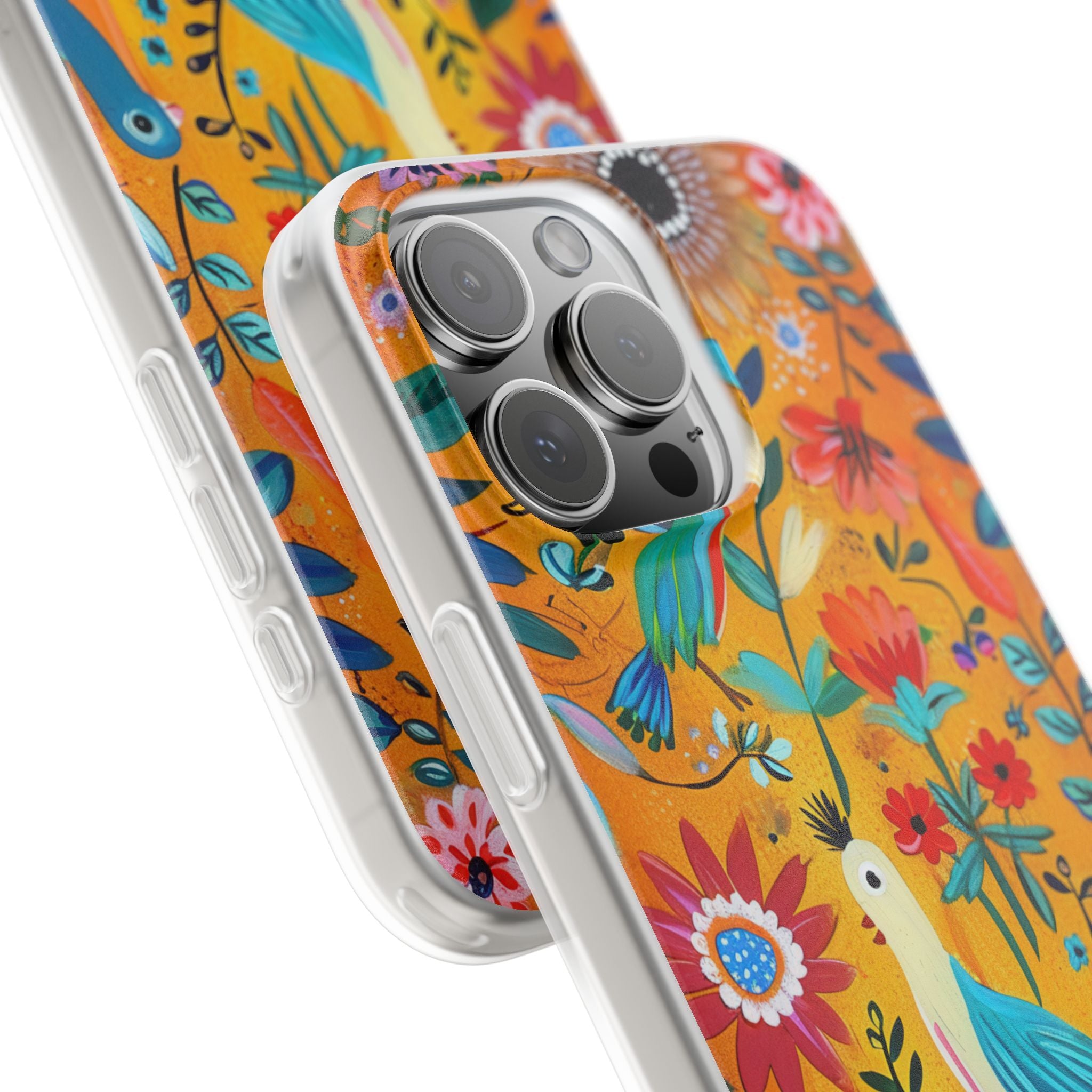 Colorful Birds Bloom iPhone 16 Pro Max Case - Soft