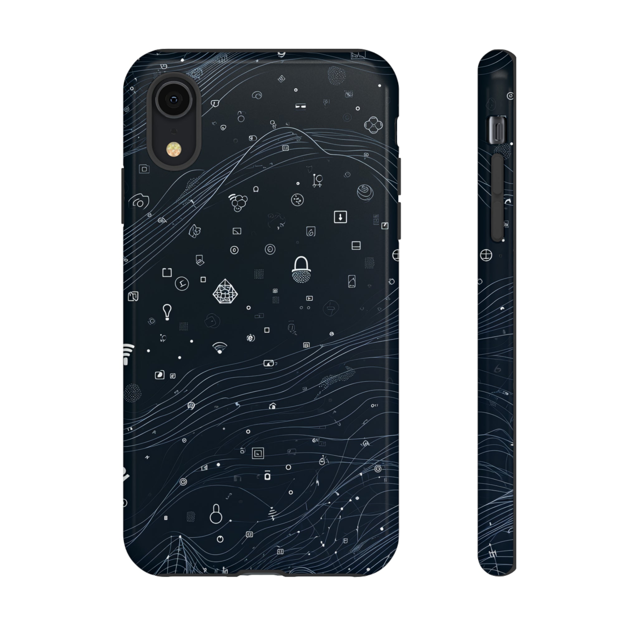 Cerulean Lines: Blue Gradient - Protective Phone Case