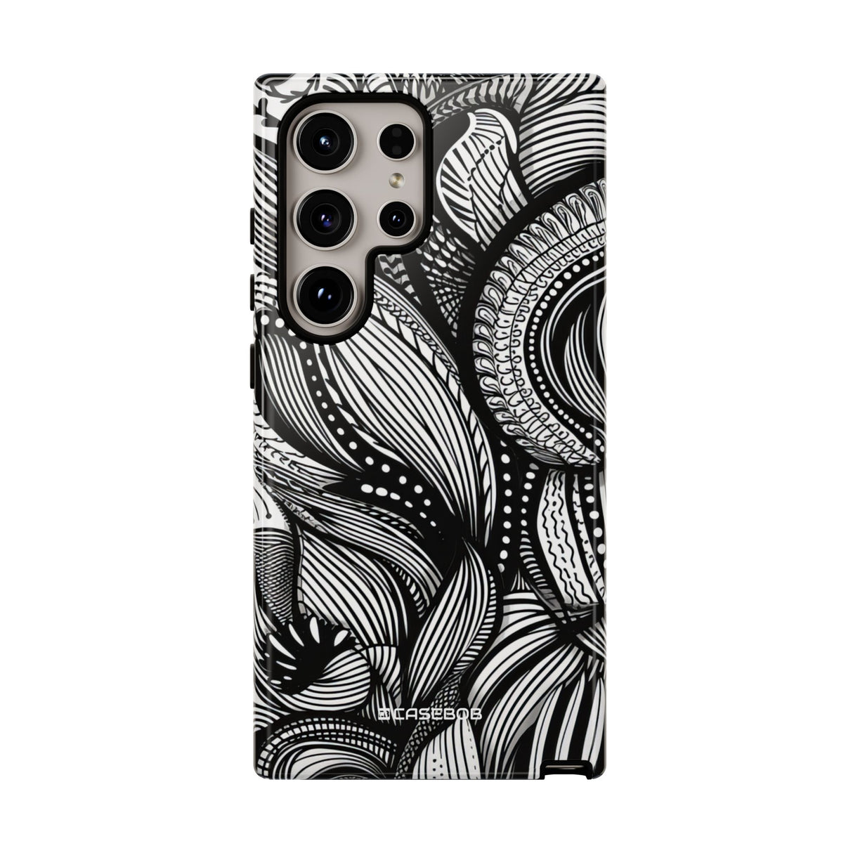 Fluid Monochrome: Intricate Patterns - For Samsung S24