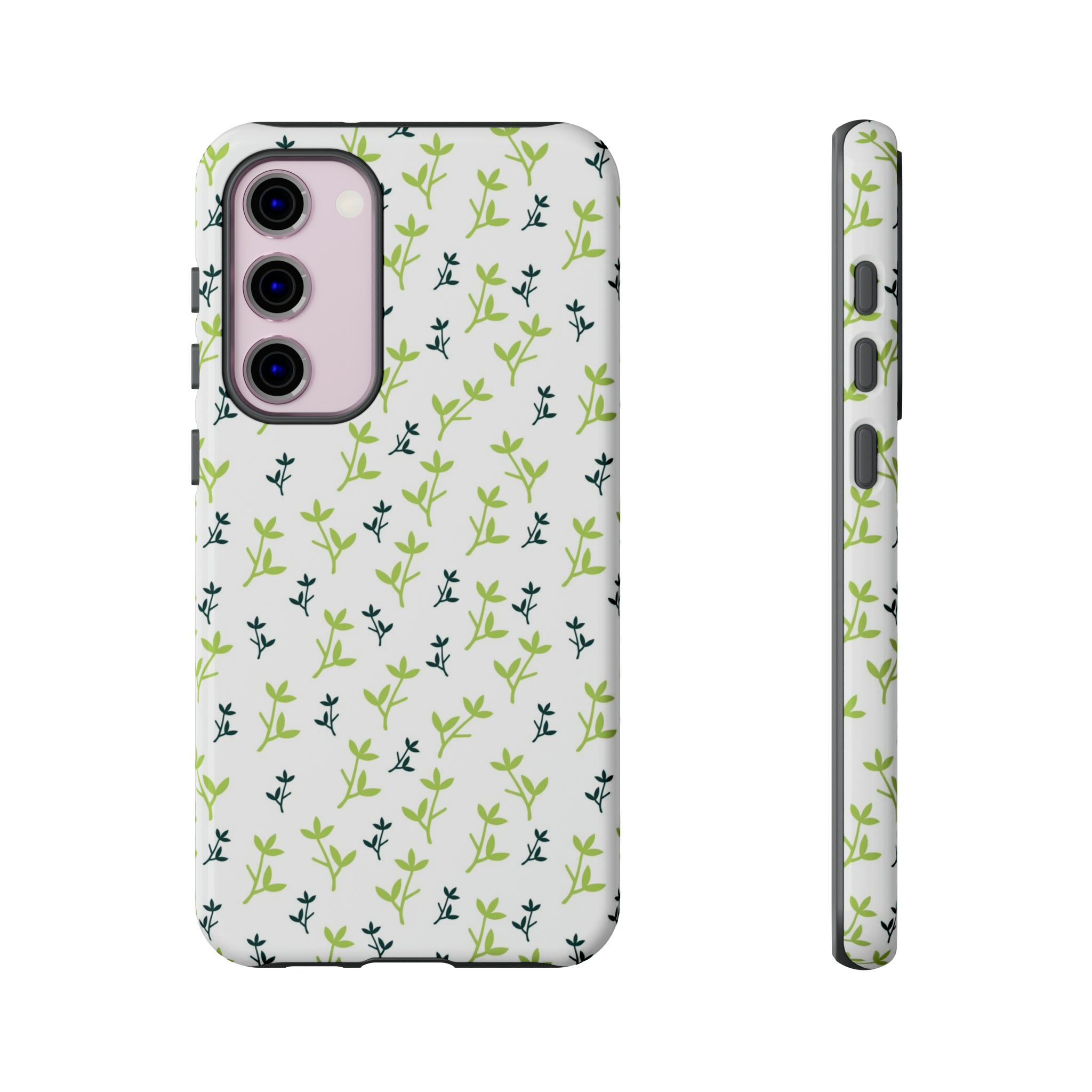 White Flower Pattern - Protective Phone Case