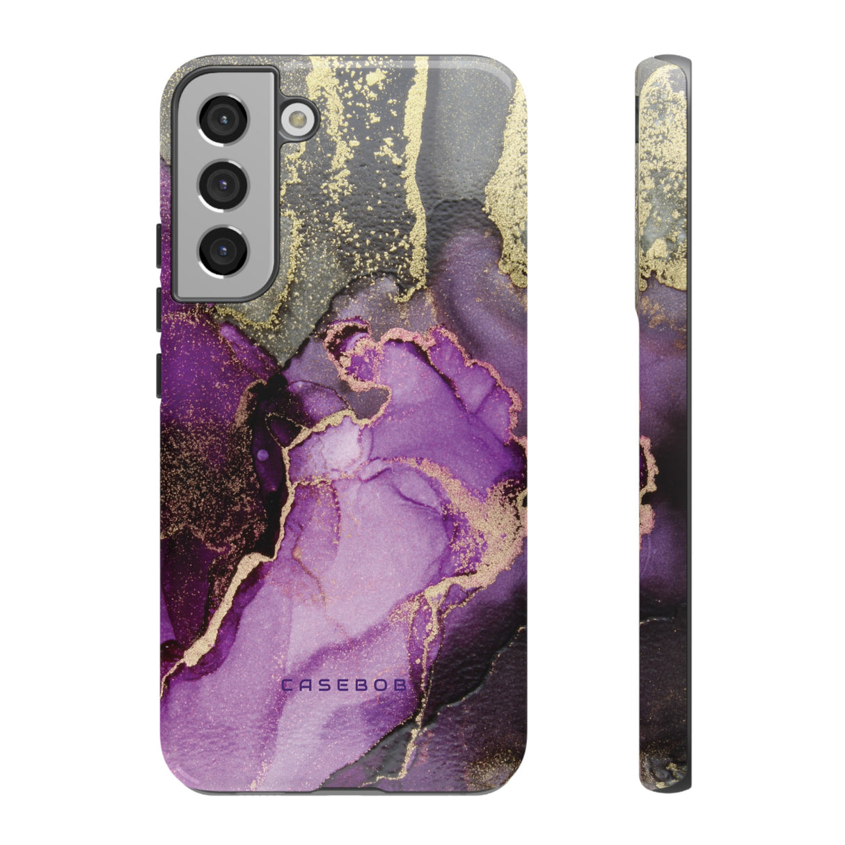 Purple Marble & Gold Phone - Protective Phone Case