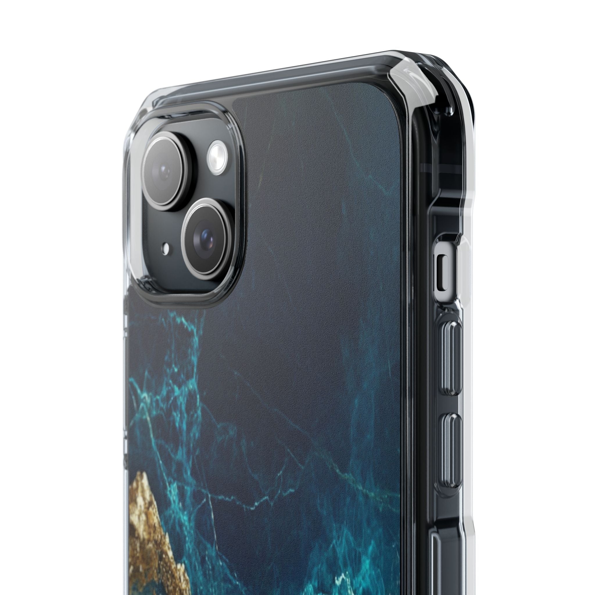 Jagged Gold Split iPhone 15 Plus Case - Impact