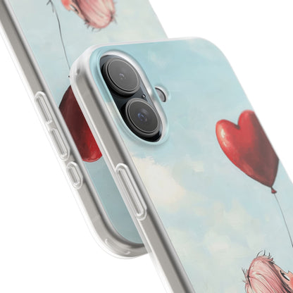 Heart Balloon Glow iPhone 16 Plus Case - Soft