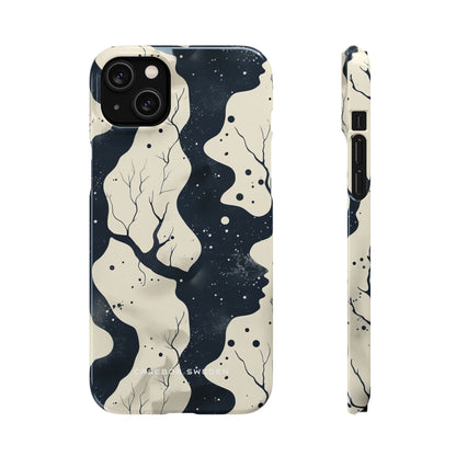 Organic Fluid Silhouettes with Cosmic Depth iPhone 14 - Slim Phone Case