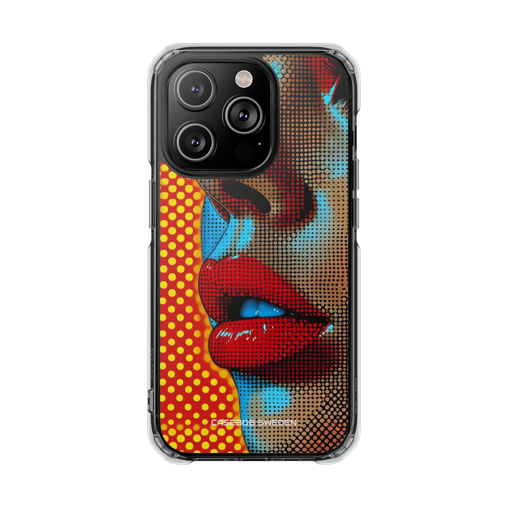 Yellow Red Pop Art Portrait - Clear Impact iPhone 14 Phone Case