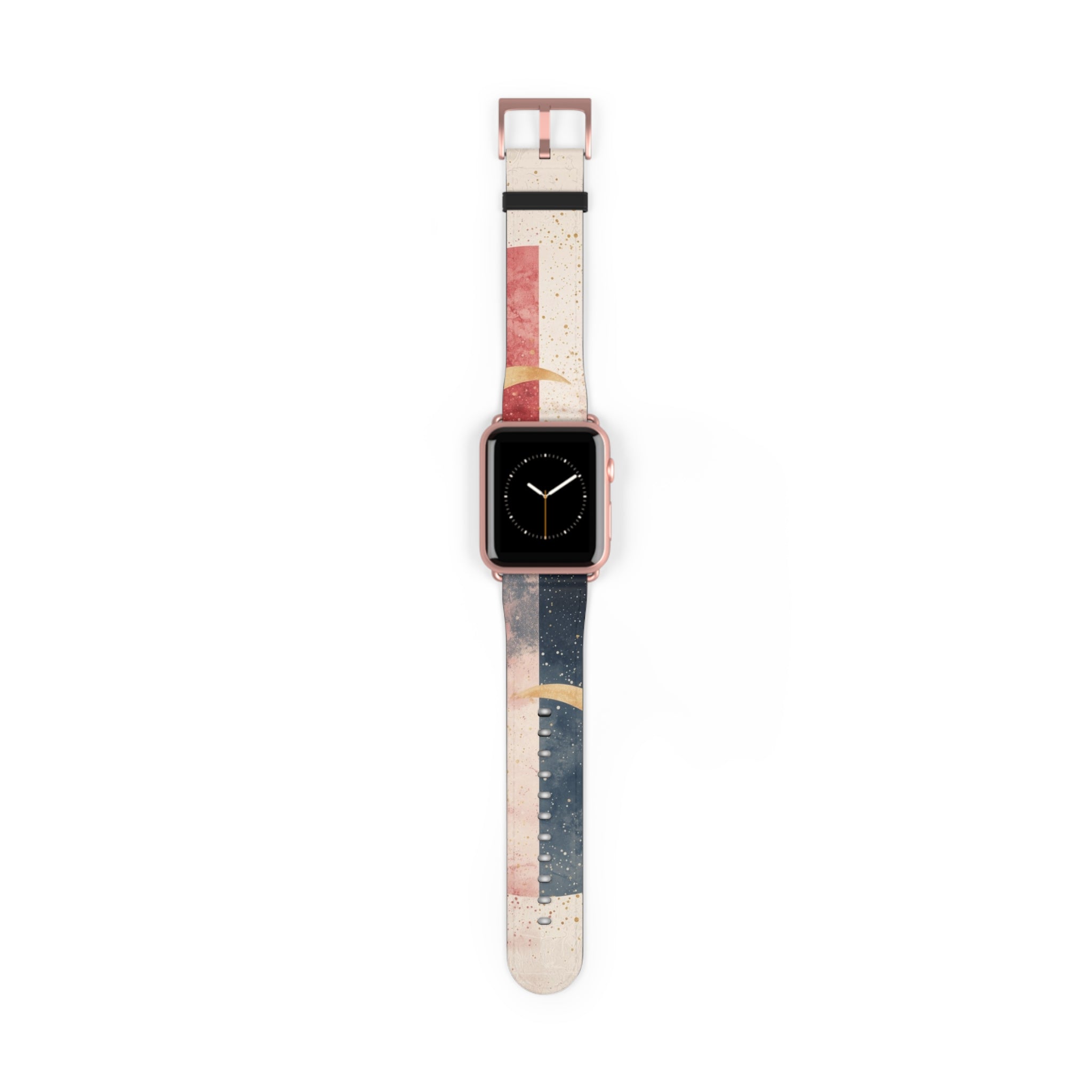 Golden Crescents Crimson - Watch Band