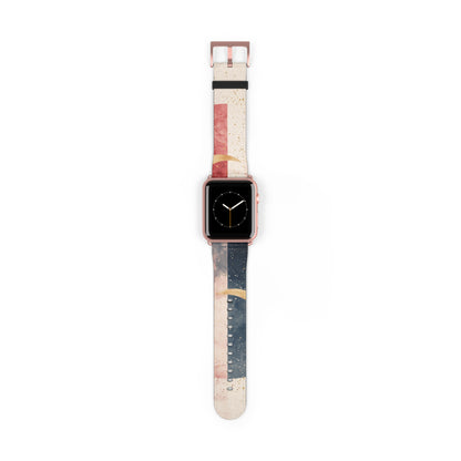 Golden Crescents Crimson - Watch Band