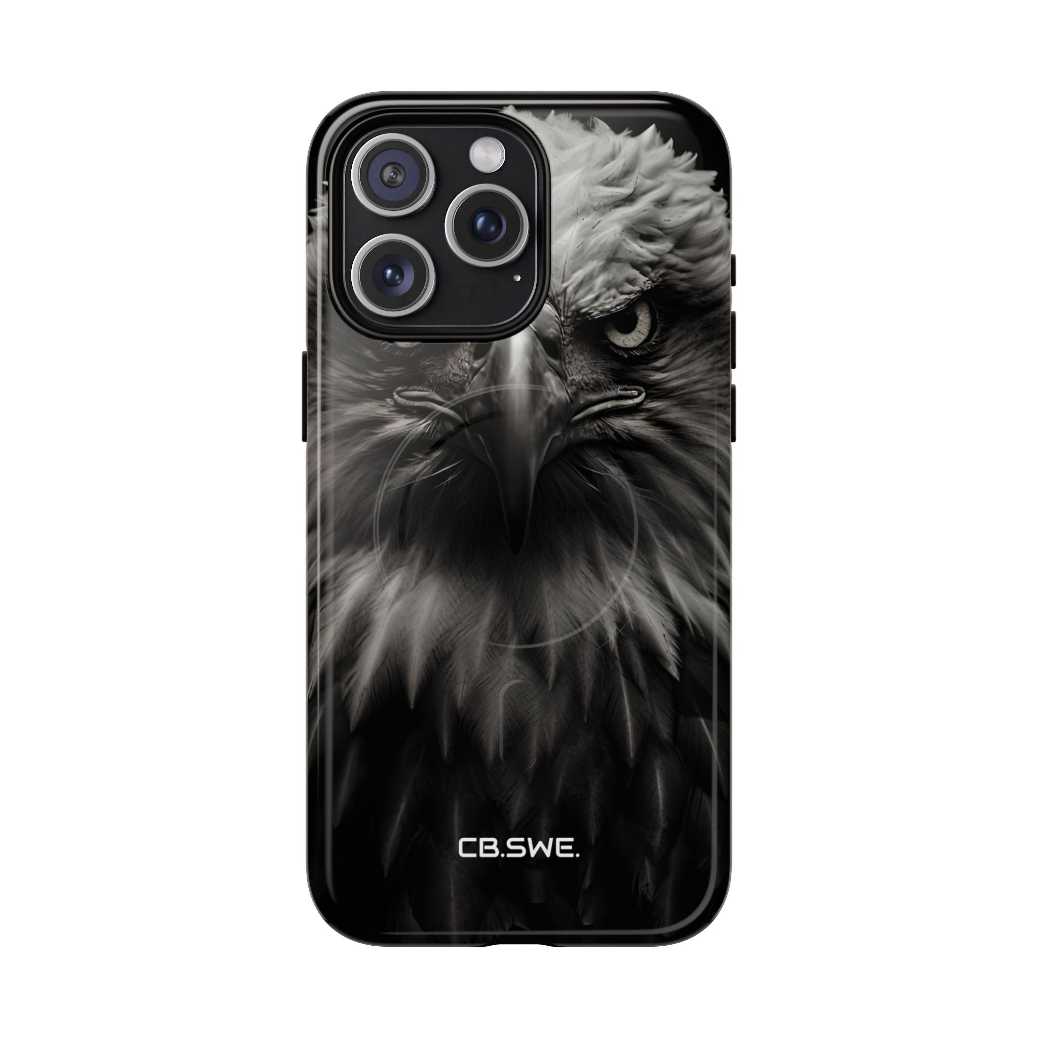 Intense Black and White Close-Up Eagle Head Art iPhone 15 - Tough+
