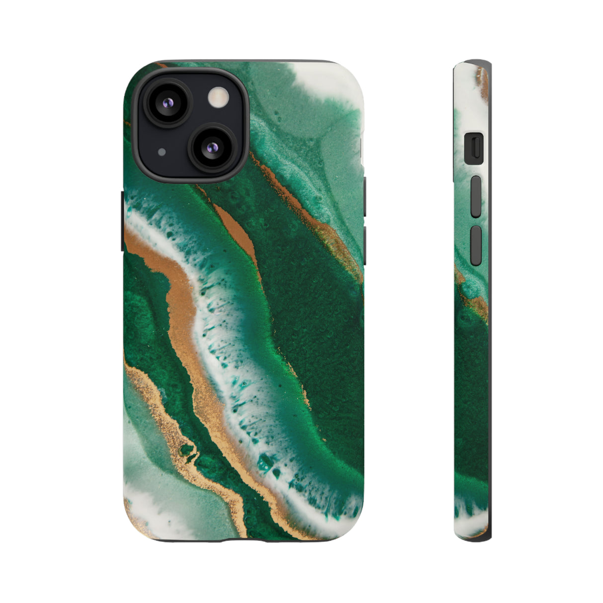 Green & Gold Epoxy - Protective Phone Case