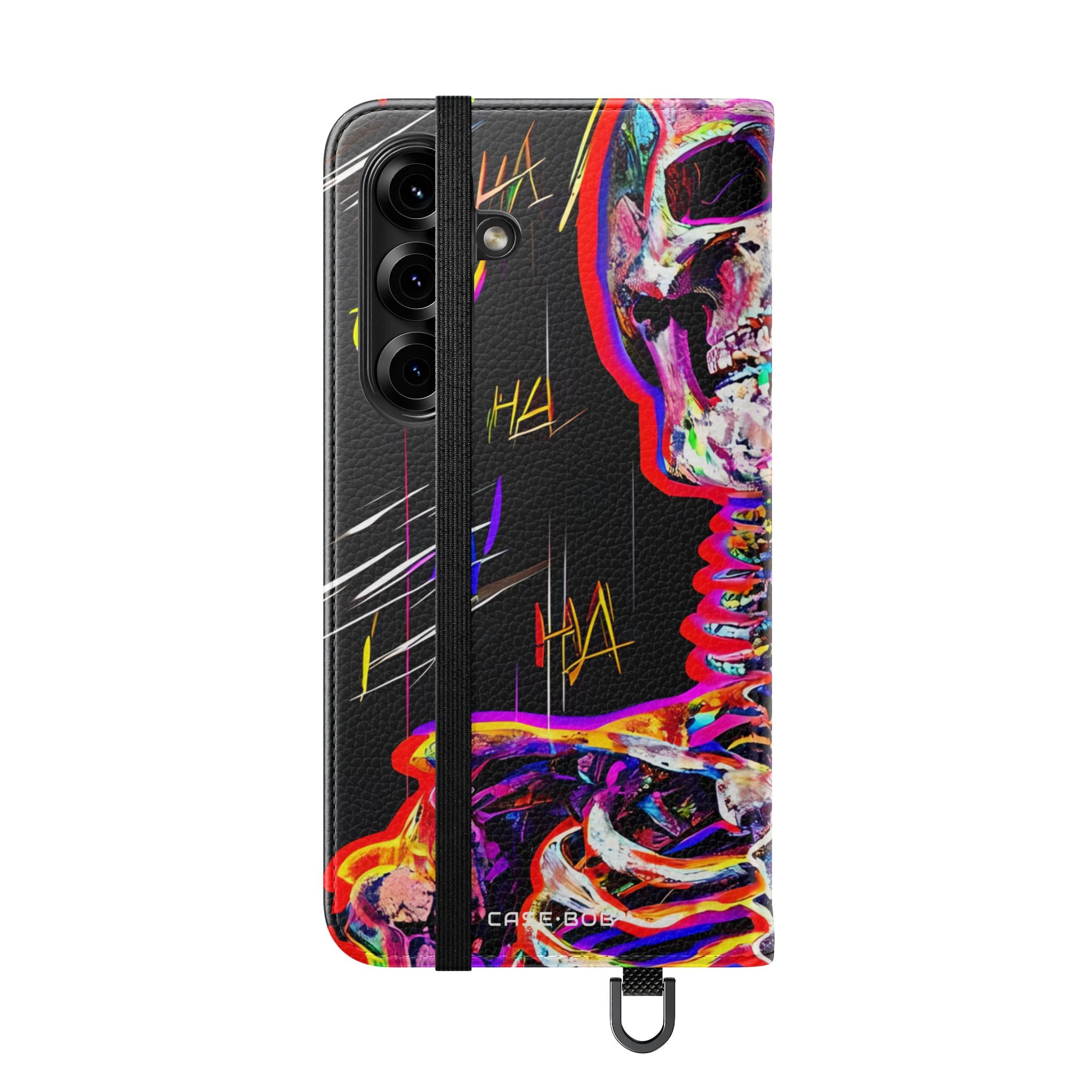 Neon Skeleton Laughter - Samsung S25 Case - Wallet