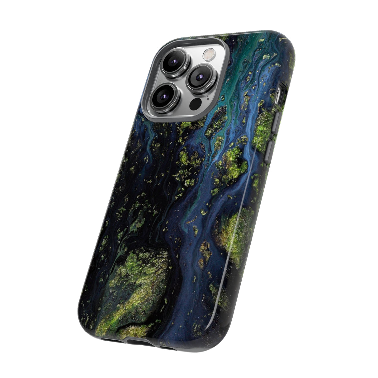 Blue Cosmos Ink Art iPhone Case (Protective) Phone Case