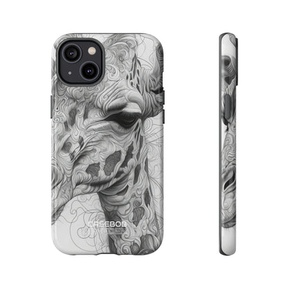 Swirling Giraffe Art iPhone 14 - Tough