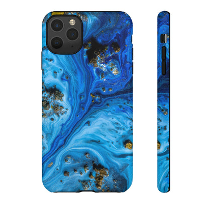 Blue Ice Melt Ink Art iPhone Case (Protective) iPhone 11 Pro Max Glossy Phone Case