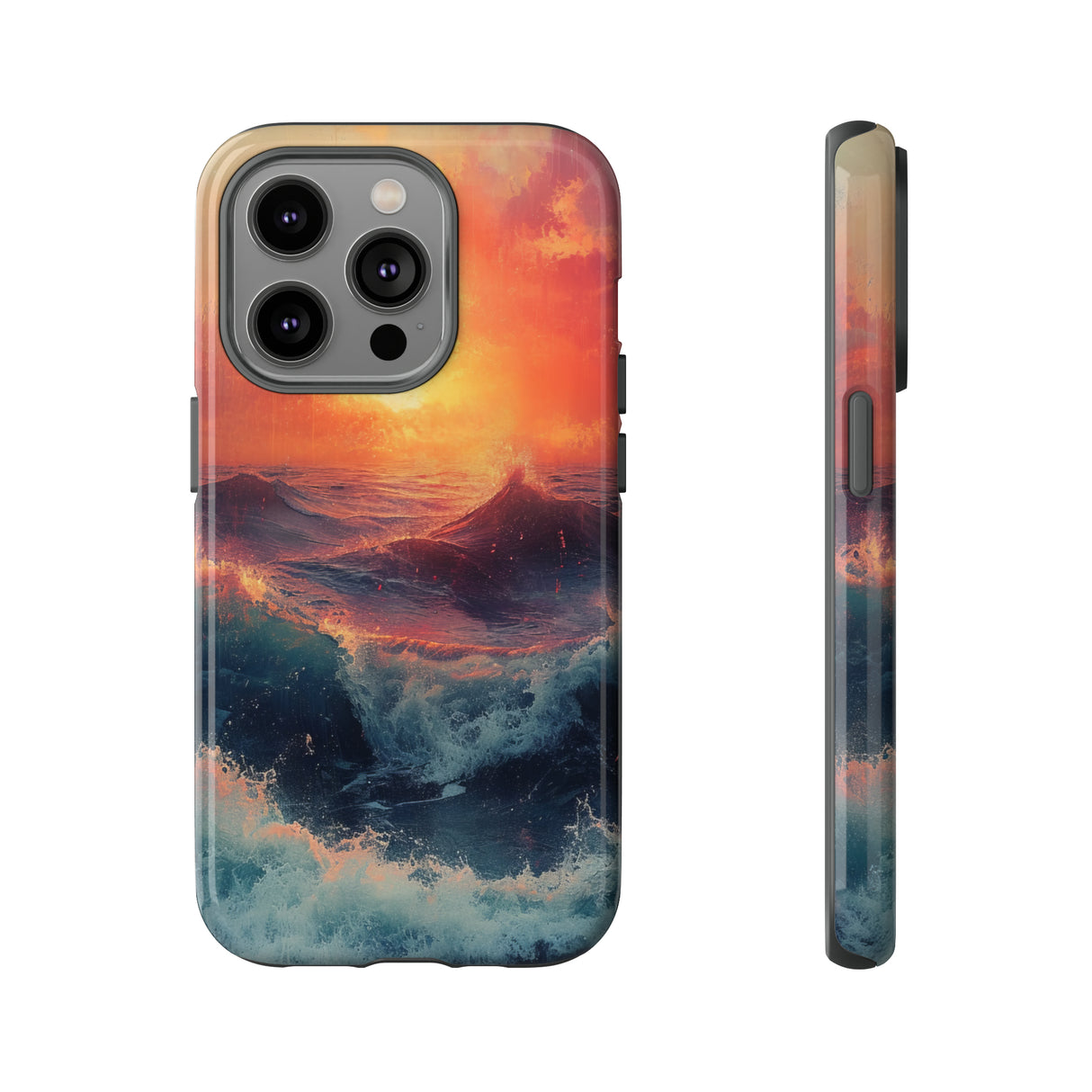 Pastel Waves at Sundown - Protective Phone Case