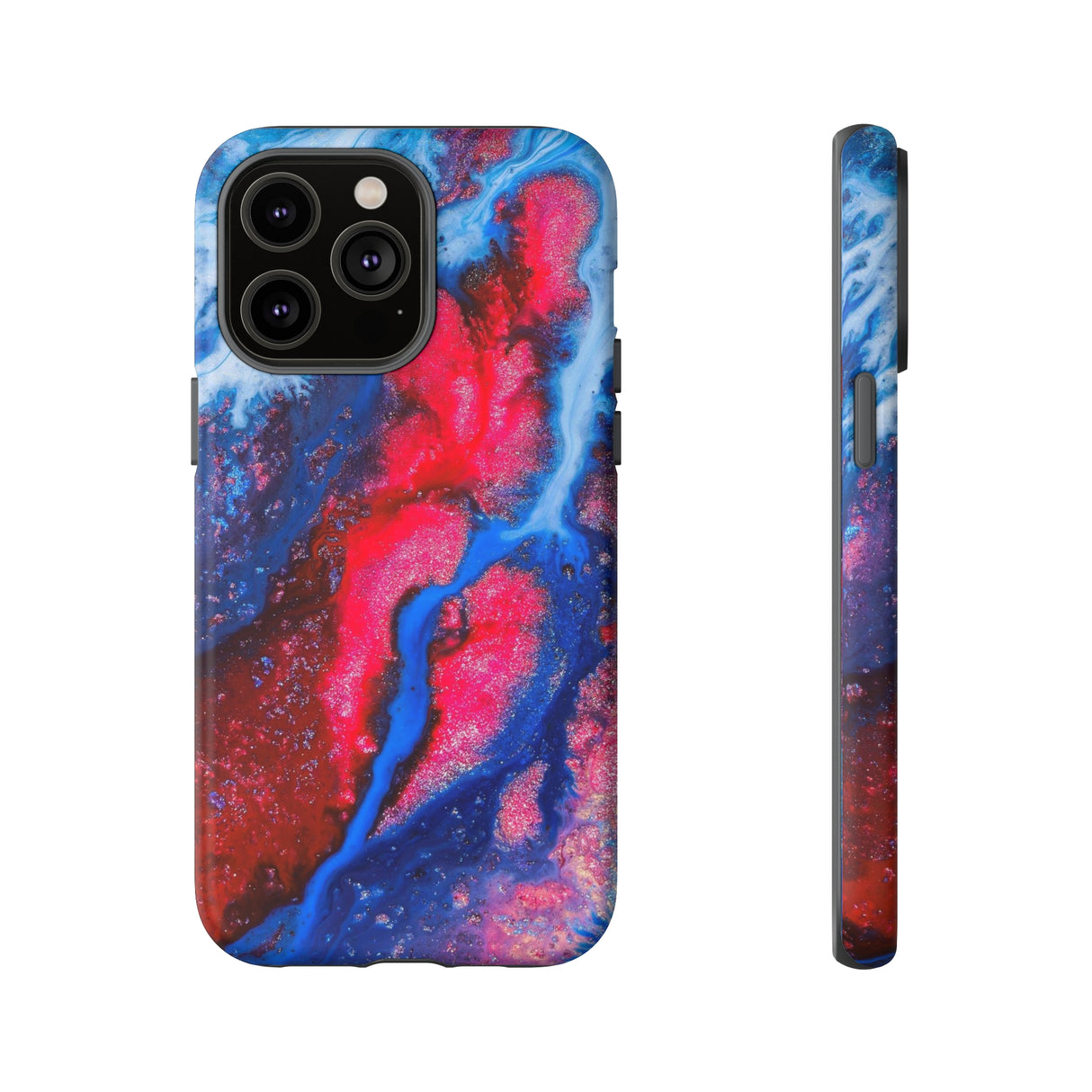 Red n Blue Ink Art iPhone Case (Protective) iPhone 14 Pro Max Matte Phone Case