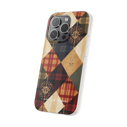 Rustic Geometric Patchwork Harmony iPhone 15 - Flexi Phone Case