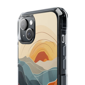 Sunset Waves - Phone Case for iPhone (Clear Impact - Magnetic)