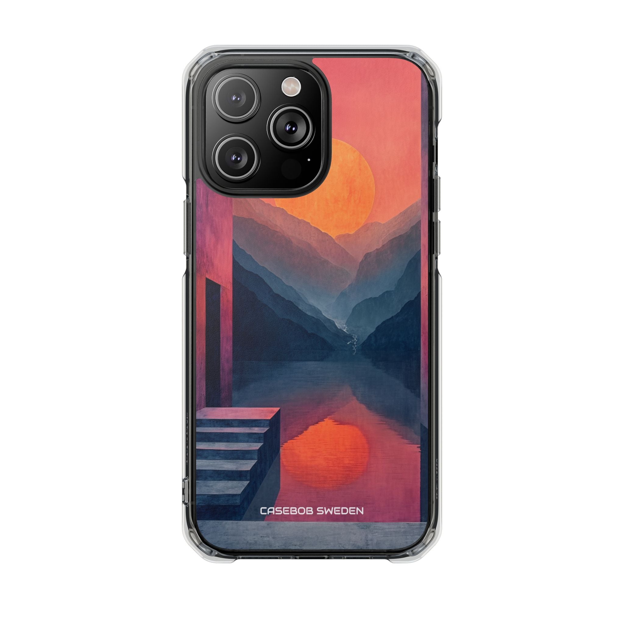 Surreal Sunset Landscape - Clear Impact iPhone 14 Phone Case