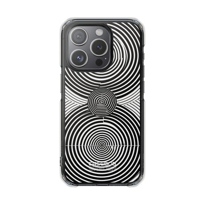 Monochrome Spiral Motion iPhone 15 - Impact Clear+