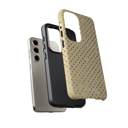 Gold Sparkle Grid Samsung S23 Case - Tough