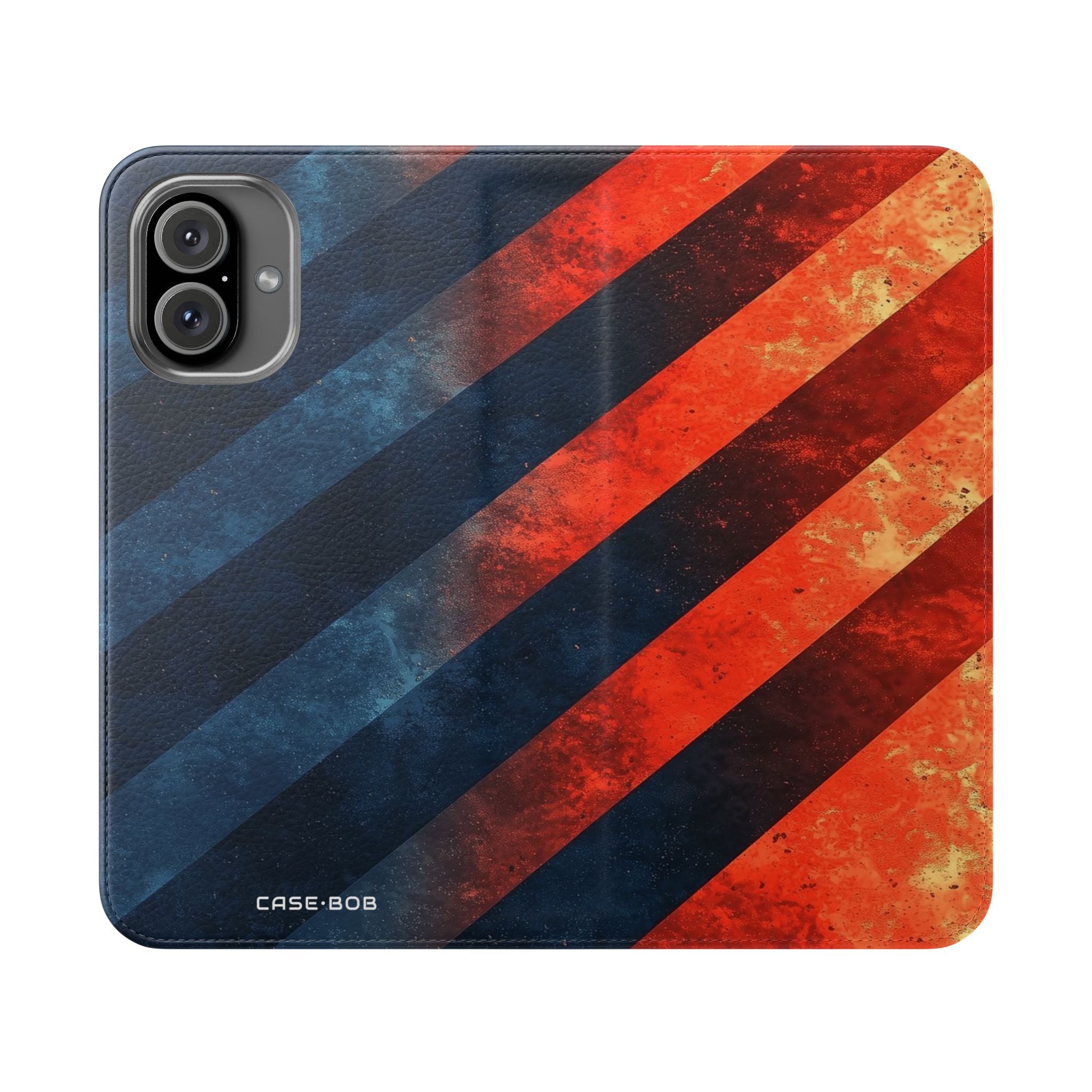 Diagonal Stripes Blaze - iPhone 16 Plus Case - Wallet