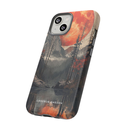 Celestial Glow Over Reflective Landscape iPhone 14 - Tough Phone Case